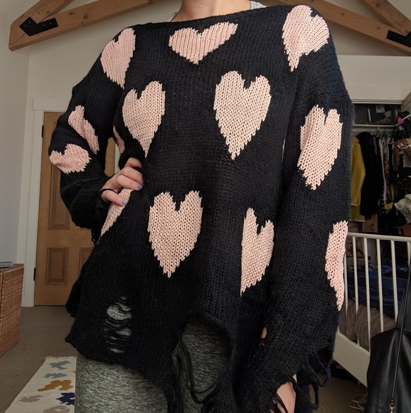 Wildfox Couture White Label Heart Knit Sweater - Picture 4 of 4